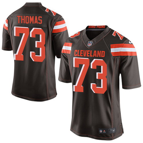 Men's Elite Joe Thomas Nike Jersey Brown Home - #73 NFL Cleveland Browns